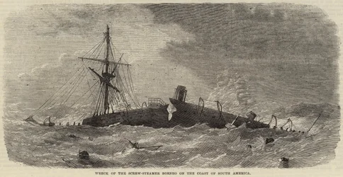 Vraket av Screw-Steamer Borneo på Sydamerikas kust